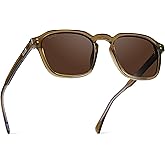 WearMe Pro Men's Polarized Square Sunglasses - Wide Fit Retro Style, UV400 Protection, Acetate Frame