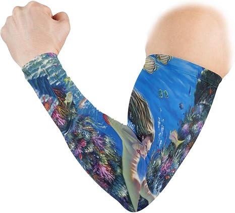 Amazon Com Cute Little Mermaid Unisex 2pcs Arm Protection Sleeve Amazon Com Cute Little Mermaid Unisex 2pcs Arm Protection Sleeve