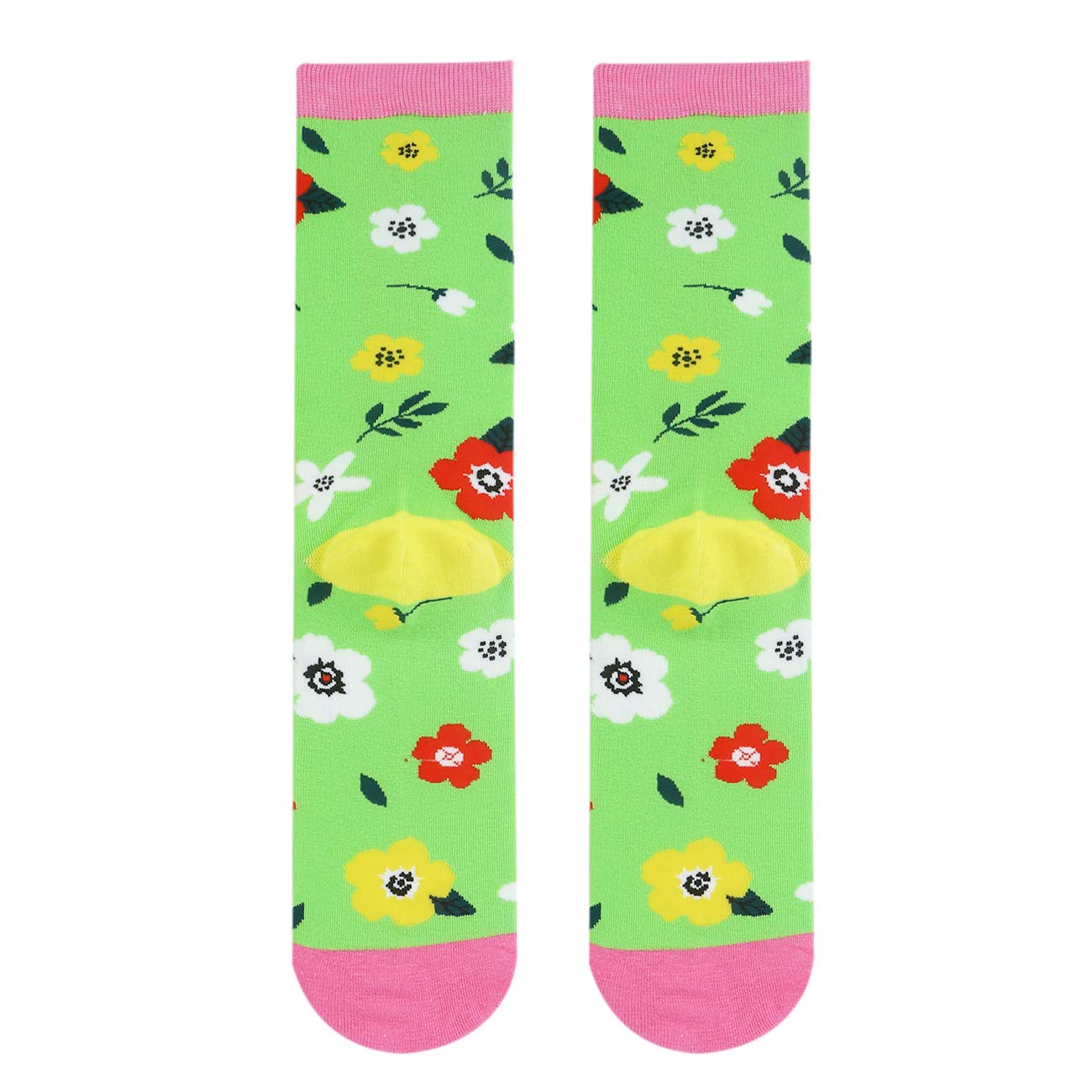 Womens Novelty Flowers Crew Socks Colorful Sunflower Funky Patterned Casual Dress Socks