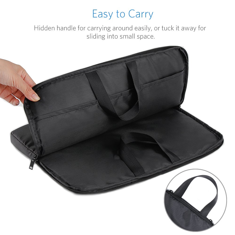 Laptop Sleeve 13-13.3 Inch,ATailorBird Ultra-Light Notebook Ultrabook Protective Bag Case Water-Resistant with Hiding Handle Fit 13 Inch MacBook/Acer/Asus/Dell/Lenovo/HP/Samsung Black