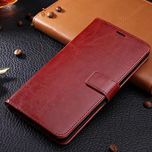 OnePlus One case, solid color pattern wallet style case magnetic design flip folio PU Leather cover standup cover case for OnePlus One ( Color : Brown , Size : 1+2 )