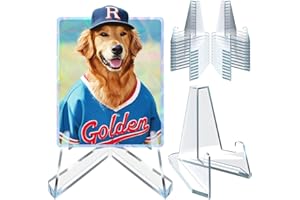 ATJATJ 20 Pack Card Display Stand, Acrylic Easel Card Display, Sports Card Holder Stand, Graded Psa Card Display, Trading Baseball Card Stand, Card Holder Display, Tarot Coin Sports Card Stand (2.1Inch)