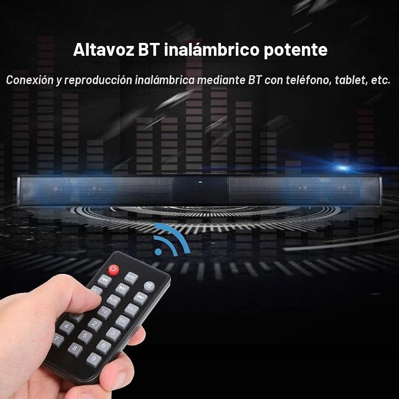 Barra de Sonido para televisores,Luxus inalámbrico BT 4.0 Altavoz SoundBar TV de Cine en casa 3D de Bass televisor de subwoofer con RCA Line – Mando a Distancia — foto 3 de 8