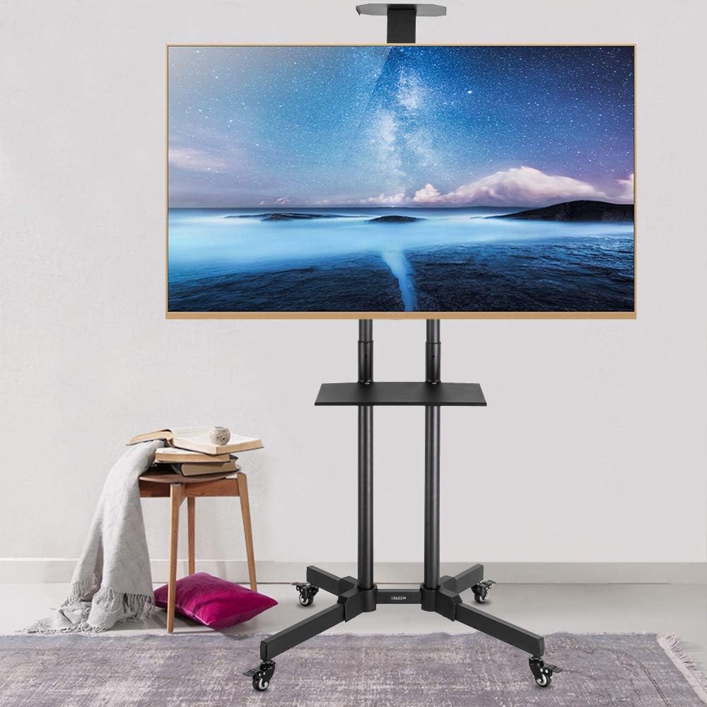 Rolling TV Cart with Wheels for 3270 Inch LCD LED OLED