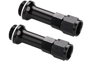 Podavelle 8AN Female Flare to 7/8-20 Carb Carburetor Inlet Fitting Adapter 3 Inch Extended Length Aluminum Black, Pack of 2
