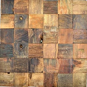 Holz Mosaik Boot Old Wood Holz Fsc Wand Kuche Bad Fliesenspiegel Wb160 23 1matte Amazon De Baumarkt