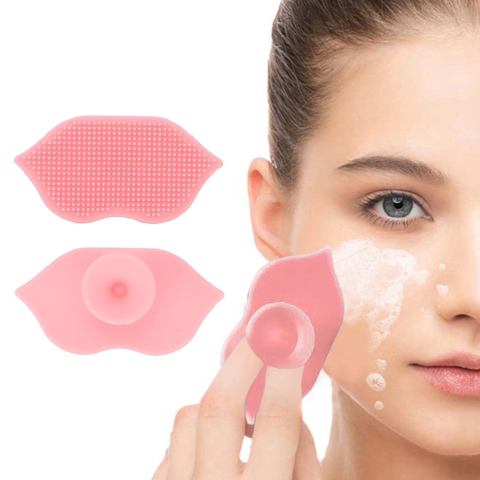 5 PCS Silicone Exfoliating Lip Brushes with Sucking Cup Face Washing Applicator Bendable Soft Lip Scrubbers Deep Cleaning Exfoliating Brush Tool