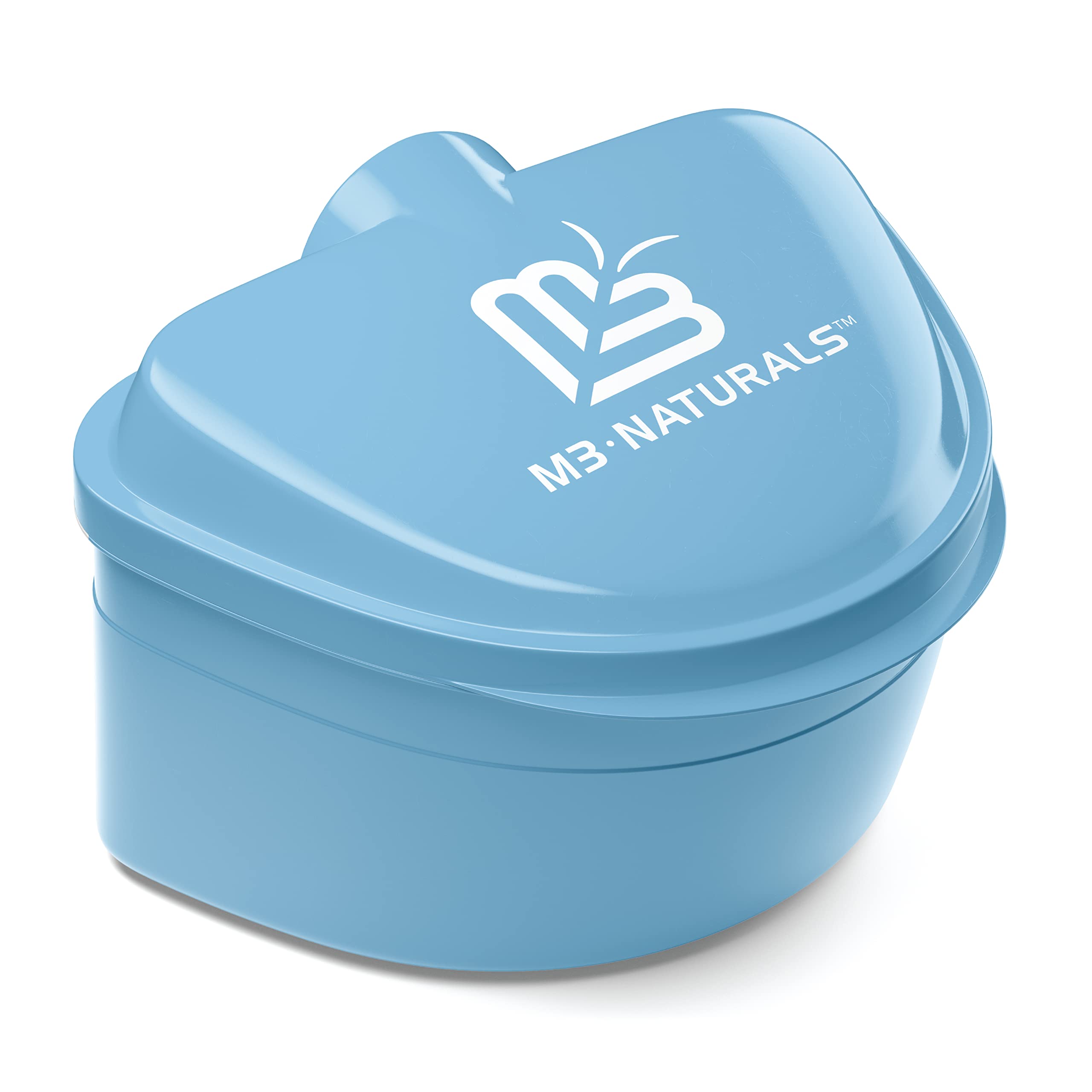 Denture Bath Case and Retainer Case, Denture Bath Cup for Invisalign Retainers Mouthguards Dentures Cleaner Kit with Strainer Spill-Free Portable Retainer Cleaner Case by M3 Naturals