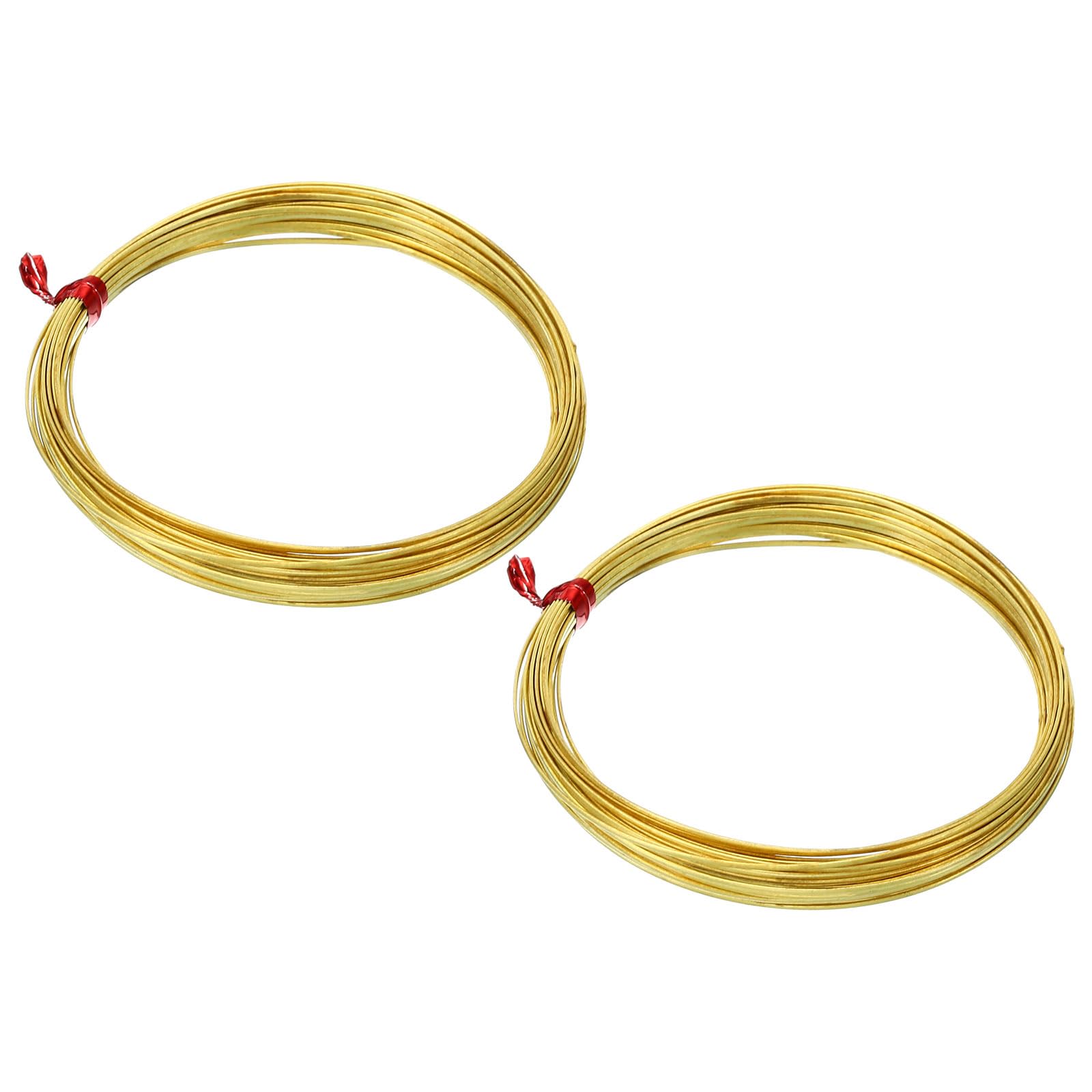 PATIKIL Half Hard Brass Wire, 2Pcs 20Gauge/0.8x0.4mm Diameter 6m/19.68ft Craft Wire for Jewelry Making Beading Garden Plants โ image 1
