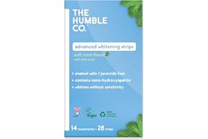 THE HUMBLE CO. The Humble Co Advanced Teeth Whitening Strips – Sensitive Teeth Whitening Strips - Gentle Enamel Safe & Peroxide Free Tooth Whitener - Dental Oral Care Products & Essentials -14 Treatments, 28 Count