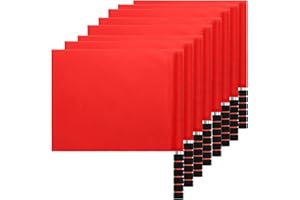 DEAYOU 8 PCS Referee Flag, Volleyball Line Judge Flags, Red Command Hand Signal Flag with Stainless Steel Sponge Handle for Linesman, Track and Field, Sports Events, Soccer, Football, 15.5" x 11.8"