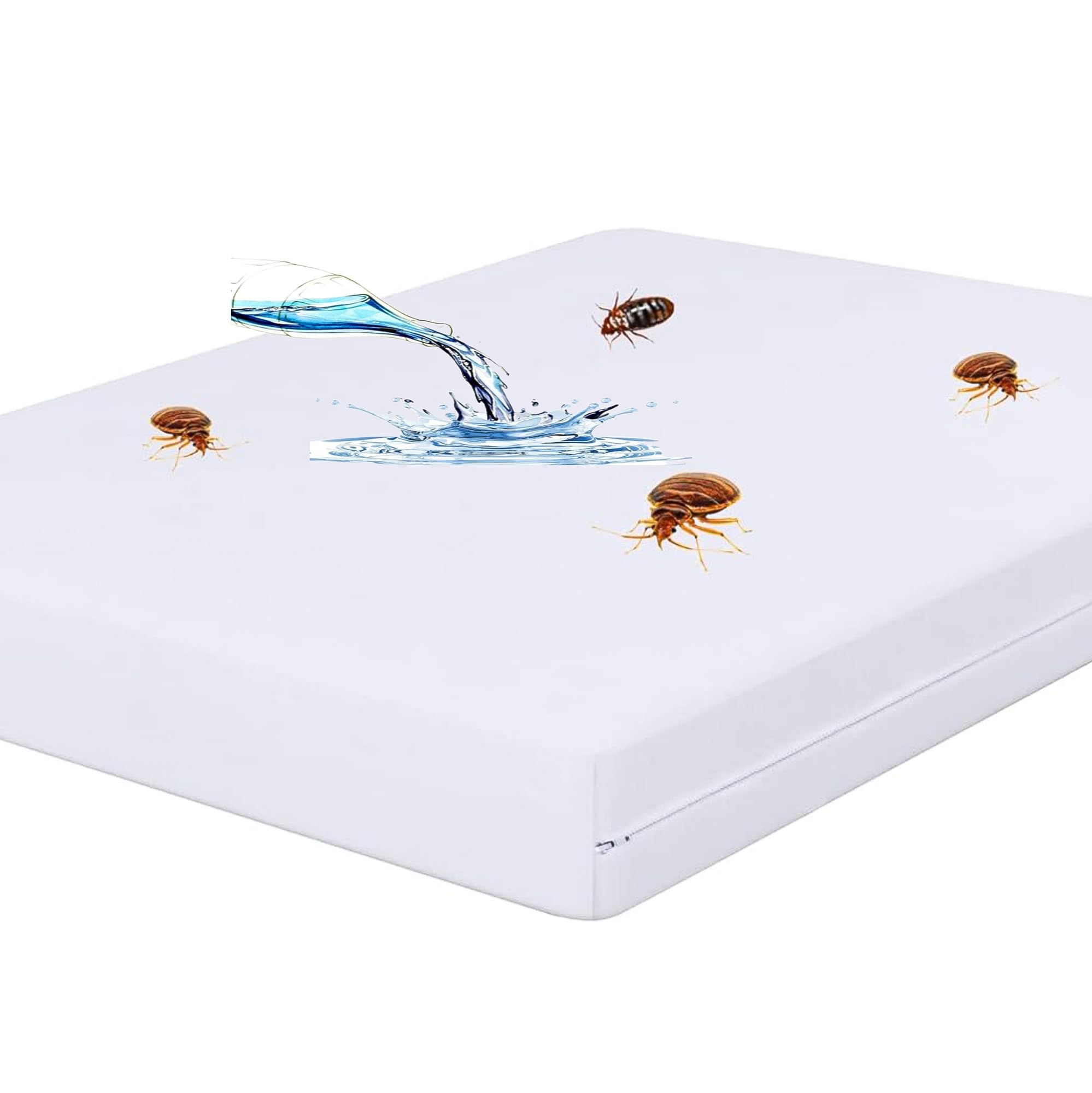 IMFAA Fully Zipper Encasement Anti Bug Bed & Anti allergy 100% waterproof Mattress Protector/full Cover (Single(90x190+40) Cm)