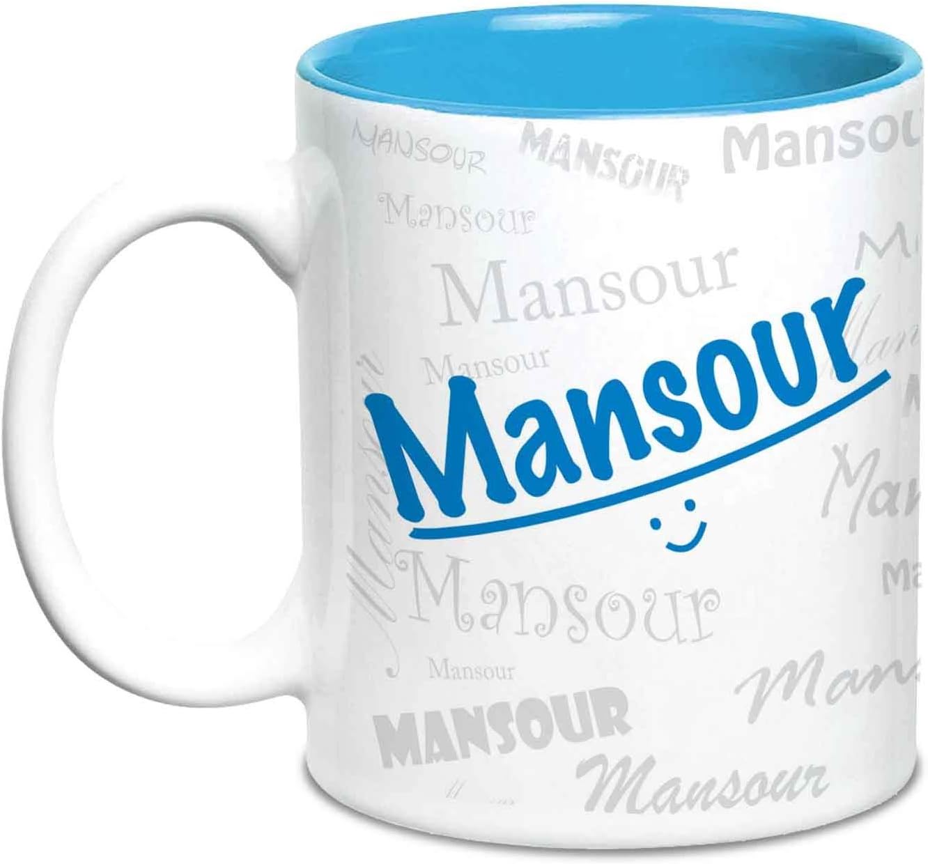 Hot Muggs Me Graffiti Mug - Mansour Personalised Name Ceramic, 315ml, 1 Unit