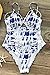 Cupshe Fashion Women's Tie-dyed Lace Up Padding One-piece Swimsuit with Cutout (S)