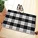 Ecoshome Cotton Bath Runner Checkered Plaid Area Rug Door Mat for Entry Way Washable Carpet for Kitchen (24