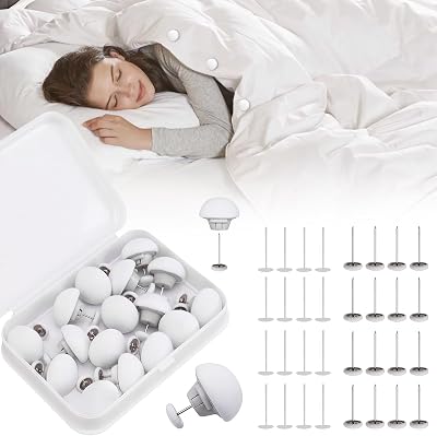 MQUPIN Quilt Fixing Clips 16 Pcs Duvet Cover Clips Mushroom Buttons Boxed
