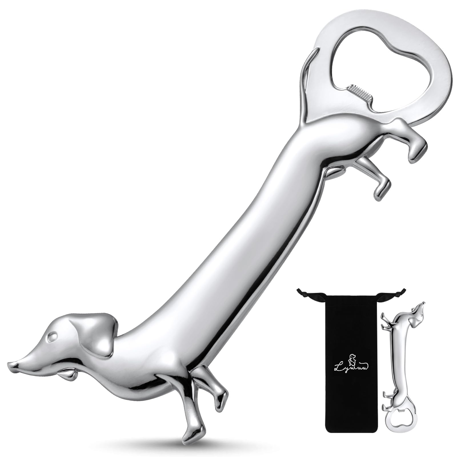 Dachshund Dog Bottle Opener Beer Opener, Dachshund Gifts Sausage Dog Gifts Funny Novelty Cute Wiener Dog Doxie Gifts, Silver