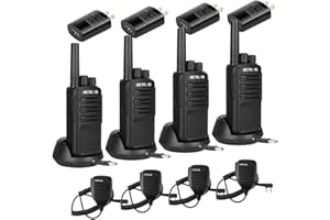 Retevis NR10 AI Noise Cancelling Walkie Talkies for Adults, 2 Way Radios with Shoulder Mic, 1200mAh, VOX, USB Charging Base, 