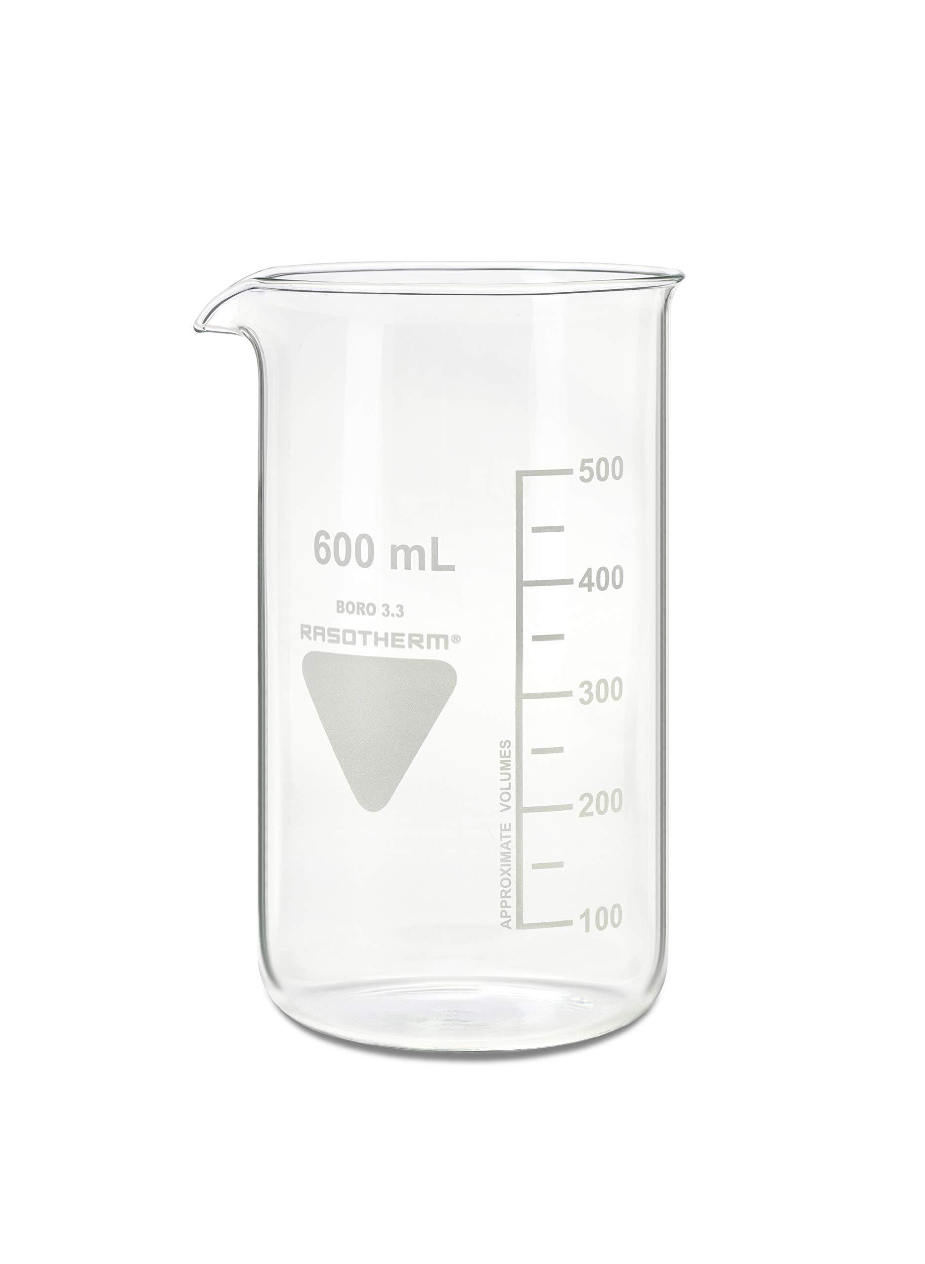 RASOTHERM Tall Beaker with Spout (Boro 3.3) 600 ml