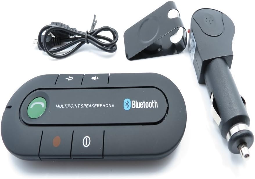 Divinezon Car Kit Bluetooth Portable Multipoint Wireless Hands-Free Bluetooth Sun Visor in-Car Speakerphone Car Kit Black