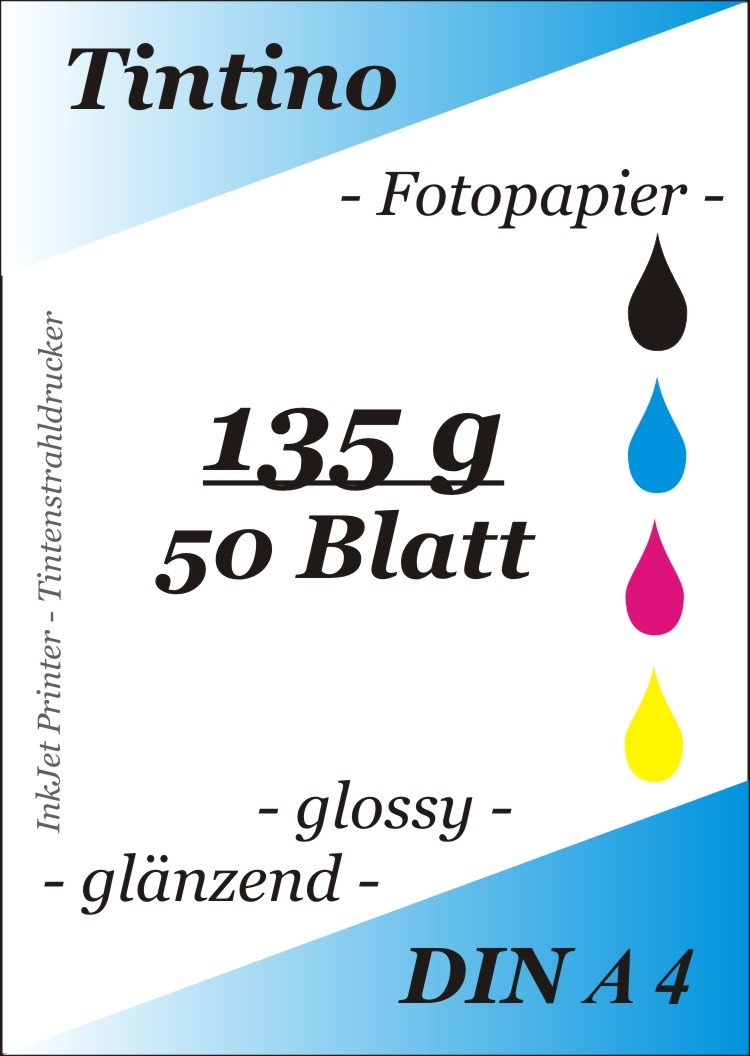 Glossy Photo Paper A4 135 g/m² High Gloss/Dries Instantly/Waterproof/High Gloss/for Inkjet Printers 50 Sheets of Photo Paper High Gloss White