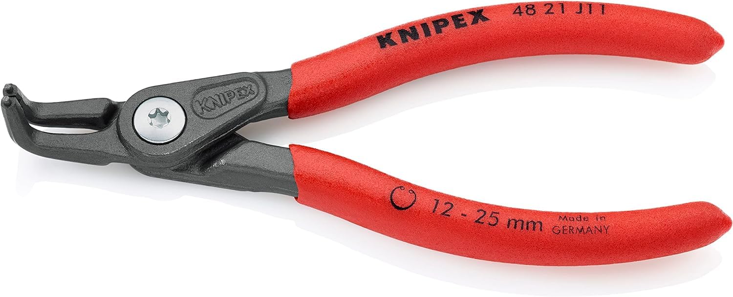 KNIPEX Precision Circlip Pliers for Internal Circlips in Bore Holes Self-Service Card with Non-Slip Plastic Coating, 48 21 J11 SB