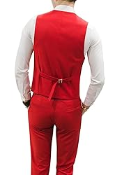 MOGU Mens Slim Fit 3 Piece Suit Blazer Jacket Pants