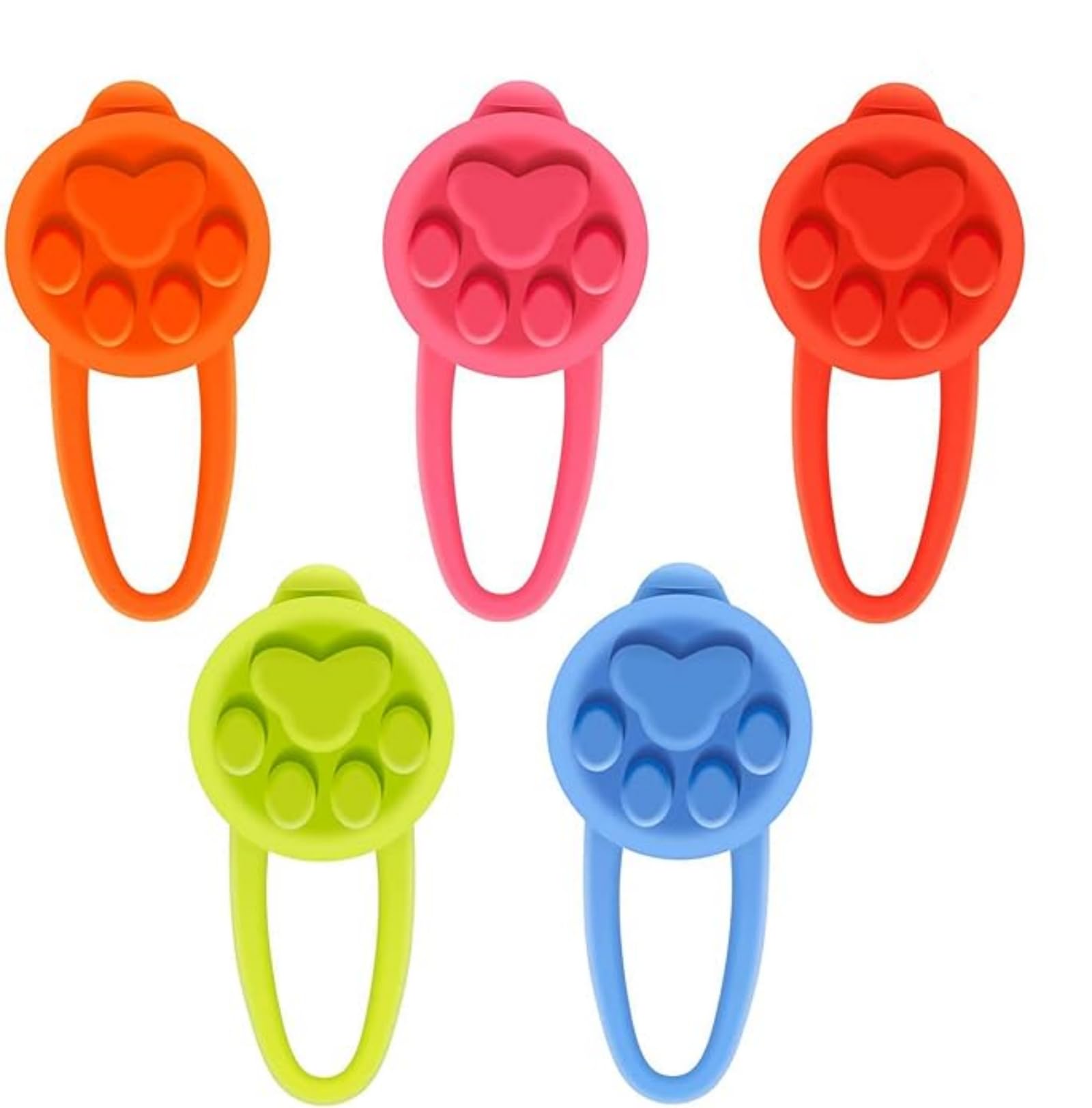 iPobie 5 Pieces Dog Safety Collar Silicone LED Flashing Light Pendant for Runners, Night Walks