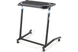 CXWXC Indoor Cycling Desk - Adjustable Height Computer Stand Non-Slip Surface - Portable Bike Trainer Fitness Desk with Locka