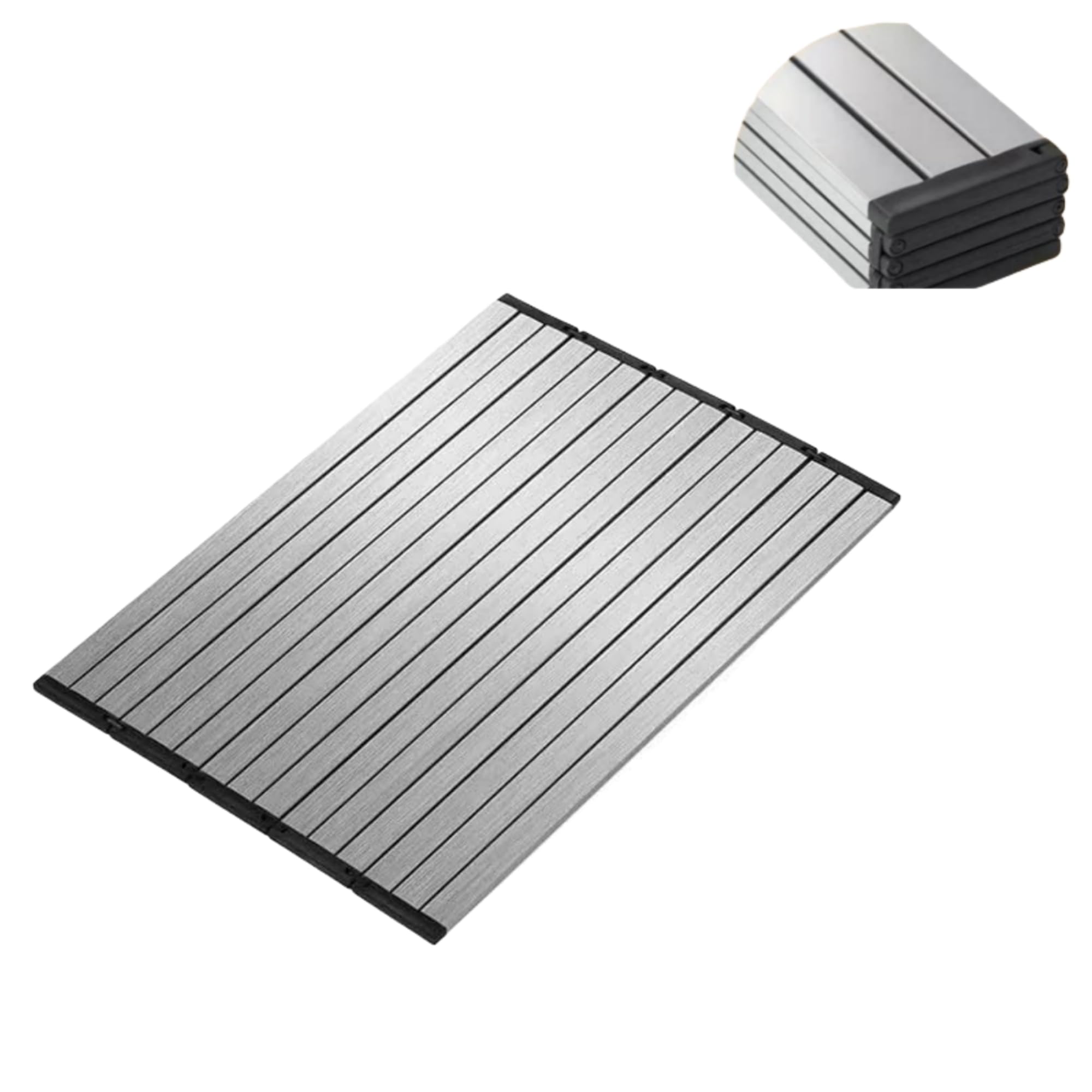 Photo 1 of FlyNautics Stainless Steel Cutting Board Over Sink, Foldable Cutting Board for Kitchen, Space Saving Travel RV Folding Chopping Board for Meat, Fruits, Vegetables, Bread Silver