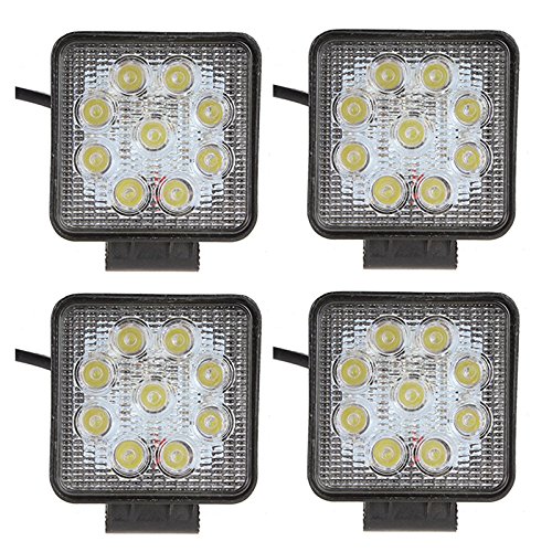 SHANREN Sharp Series 27W Square LED Work Light Lamp Off Road High Power ATV Jeep 4×4 Tractor 30 Degree Spot Light(4 Park)