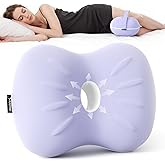 Ruizman Knee Pillow for Side Sleepers - Cooling Pillows Between Legs for Side Sleeping - Large Memory Foam Knee Pillows for Hip Pain & Spine Alignment (Soft Purple)