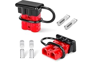 Anyongora Battery Cable Connector 50 Amp, 6-12 Gauge Wire Battery Quick Connect/Disconnect Harness Plug, Connector Recovery Kit for Car Winches Trailers - Red (2 Set)