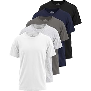 Real Essentials 5 Pack: Boys T-Shirts – Soft Cotton Boys Shirts – Plain Short Sleeve Tops for Kids (Ages 4-18)