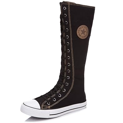 black knee high boots girls