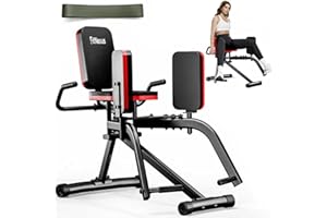 Hip Abductor Machine for Women/Men, Compact Glute Machine & Leg Exercise Equipment with Resistance Band, 6-Level Adjustable B