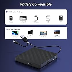 External Blu Ray Drive, 5 in 1 Portable Blu Ray