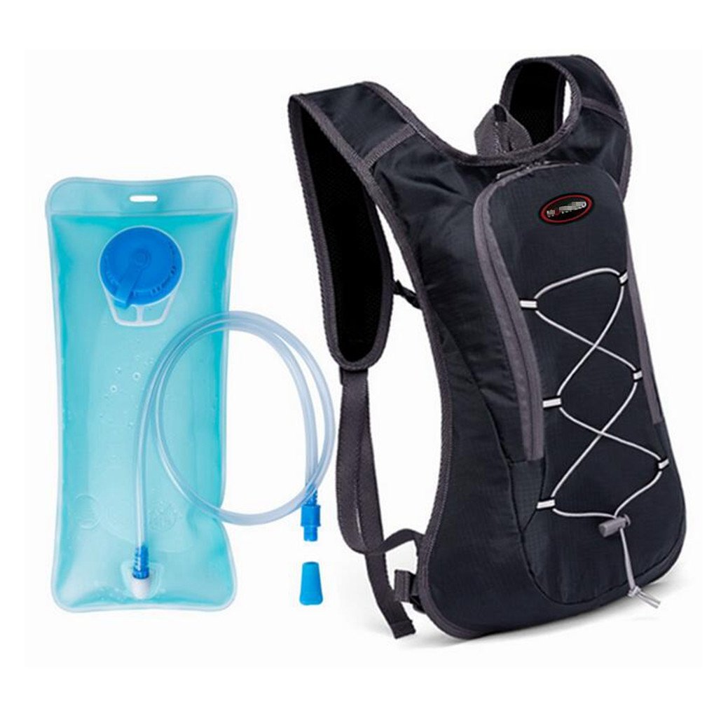 WISEONUS Sport Waterproof Reflective Backpack Rucksack Lightweight Hydration Bladder Bag with 2L Water Bag for Cycling Running Hiking Mountain