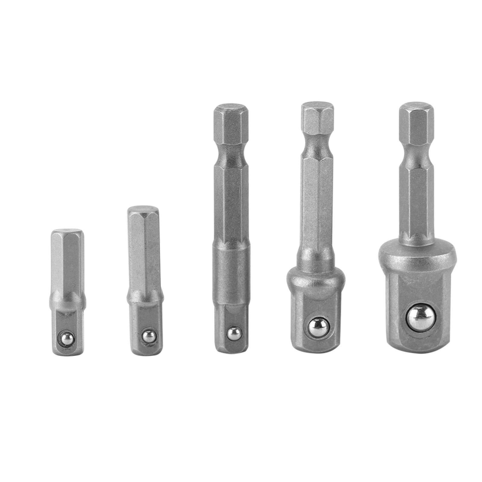 Socket Bit Adapters,5 pcs/Set Hex Shank to Square Head Socket Bit Adapters (3 pcs 50mm+25mm+30mm)