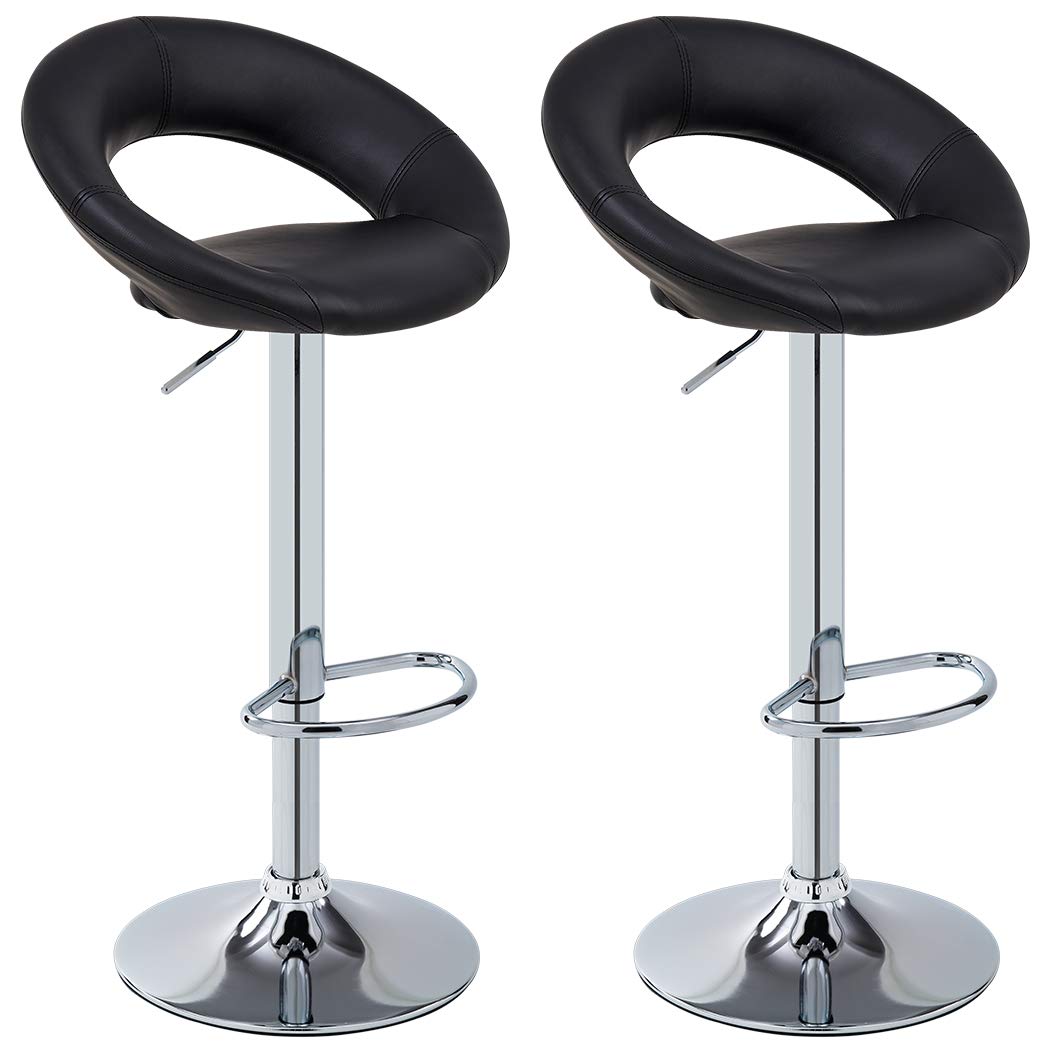 Best Black With Crome Pedestal Bar Stool