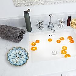 NBEADS 2 Pcs 2 Color Ceramic Jewelry Tray, Lotus