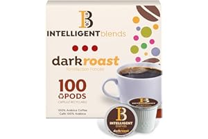 Intelligent Blends Dark Roast Coffee Pods, 100 ct, Recyclable Single Serve Pods – 100% Arabica Coffee, Compatible with Keurig