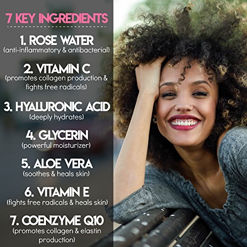 Anti Aging Rose Water Facial Serum with Hyaluronic Acid and Vitamin C