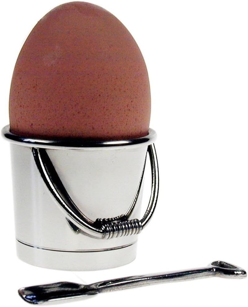 Bucket And Spade Pewter Egg Cup & Spoon