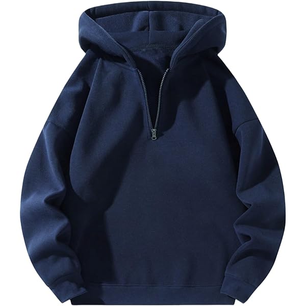 SOLY HUX Men's Quarter Zip Hoodies Zip Up Hoodie Long Sleeve Drop