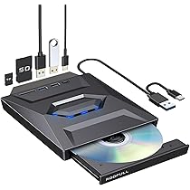 ROOFULL External CD DVD +/-RW Drive, CD Burner with SD Card Reader