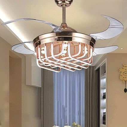 Tiptonlight Modern Folding Ceiling Fans With Lights 42 Inch Led