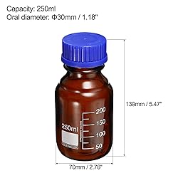 PATIKIL 250mL Reagent Media Bottle, 4Pcs Round