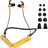 Hmusic H23 Jobsite Neckband Headphones - 30dB Noise Reduction Wireless Earbuds, IP67 Waterproof, 80-Hour Battery, Noise Cancelling Mic, Bluetooth Earplugs for Mowing, Work Sites, Outdoor & Gaming