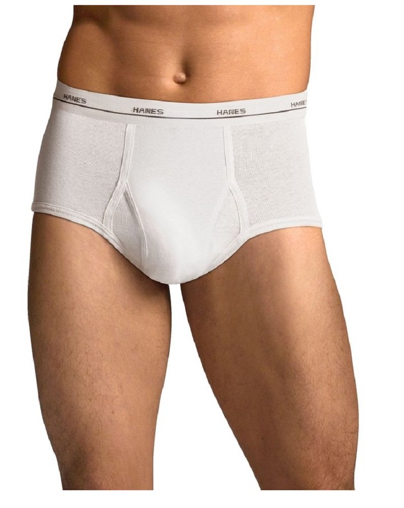 Hanes Men's No Ride Up Brief 8-Pack (Includes 1 Free Bonus Brief)_White_S